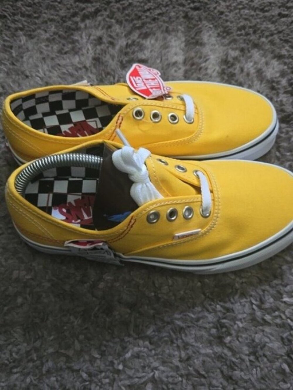 Vans Authentic HC DIY Women Size 5.5 Lemon Chrome Tag on Outside 0826 - Picture 2 of 8